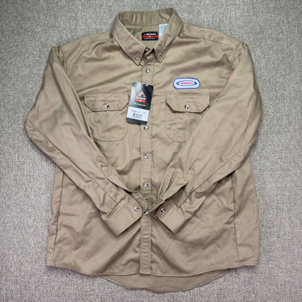 Bulwark FR Flame Resistant Long Sleeve Work Shirt Mens XXL Khaki NWT Ledwell